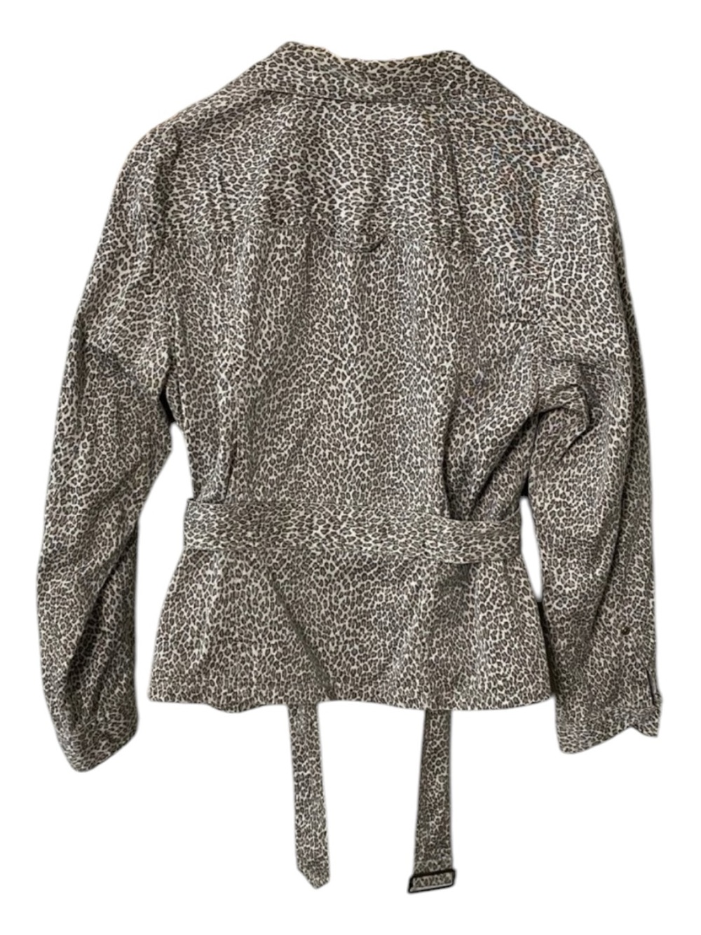 Women’s Leopard Print Denim Button Up Jacket Size 12 Petite Liz Claiborne - Picture 3 of 4